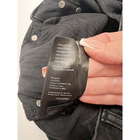 Free People Maggie Mid Rise Black Distressed Cut Off Jean Shorts SZ 25 NWT - Picture 5 of 6